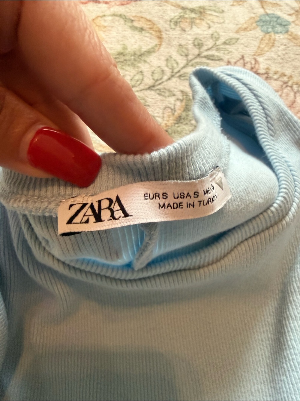 Zara Light Blue Puff-Sleeve Mini Dress - Picture 2 of 5